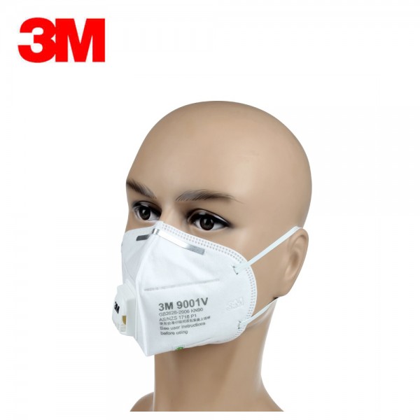 3M 口罩 KN90 25只/盒 自吸过滤式 防颗粒物呼吸器 有呼气阀 9001V