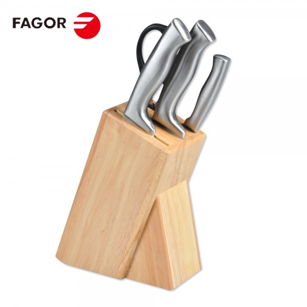 法格（FAGOR）刀具四件套 新瑞卡 实木刀具 多用厨师刀 水果刀 厨房剪子